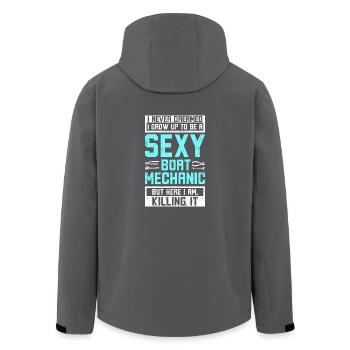 Sexy boat mechanic - Recycelte Männer Softshell-Jacke von Stanley/Stella - Anthrazit - Hinten - AI Model Male 185 light (185cm)