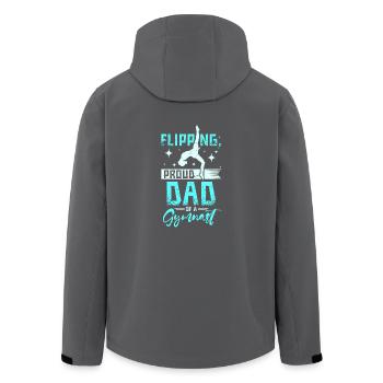 Flipping proud dad of a gymnast - Recycelte Männer Softshell-Jacke von Stanley/Stella - Anthrazit - Hinten - AI Model Male 185 light (185cm)