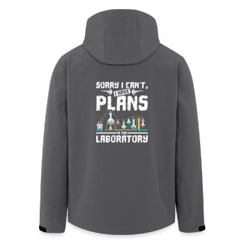 Sorry I cant I Have plans in the laboratory - Recycelte Männer Softshell-Jacke von Stanley/Stella - Anthrazit - Hinten - AI Model Male 185 light (185cm)