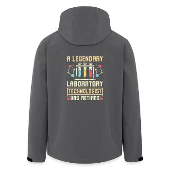 A legendary laboratory technologist has retired - Recycelte Männer Softshell-Jacke von Stanley/Stella - Anthrazit - Hinten - AI Model Male 185 light (185cm)