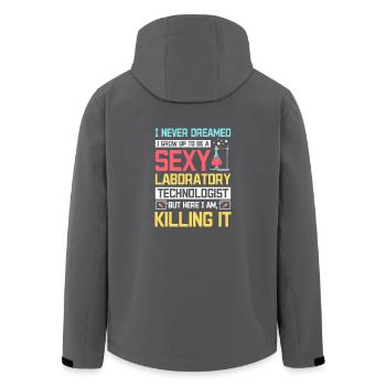Sexy laboratory technologist - Recycelte Männer Softshell-Jacke von Stanley/Stella - Anthrazit - Hinten - AI Model Male 185 light (185cm)