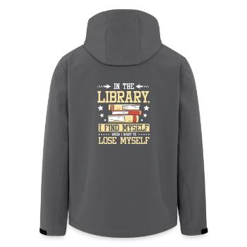 In the library I find myself - Recycelte Männer Softshell-Jacke von Stanley/Stella - Anthrazit - Hinten - AI Model Male 185 light (185cm)