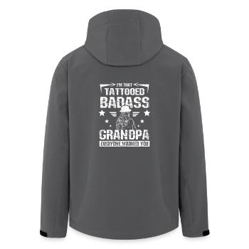 Tattooed badass Grandpa - Recycelte Männer Softshell-Jacke von Stanley/Stella - Anthrazit - Hinten - AI Model Male 185 light (185cm)