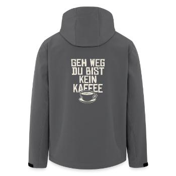 Geh weg du bist kein kaffee - Recycelte Männer Softshell-Jacke von Stanley/Stella - Anthrazit - Hinten - AI Model Male 185 light (185cm)