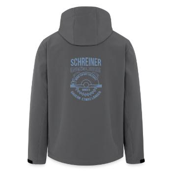 Schreiner Unmögliches wird sofort erledigt - Recycelte Männer Softshell-Jacke von Stanley/Stella - Anthrazit - Hinten - AI Model Male 185 light (185cm)
