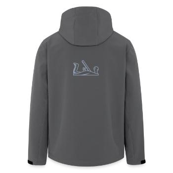Hobel Design Schreiner Tischler - Recycelte Männer Softshell-Jacke von Stanley/Stella - Anthrazit - Hinten - AI Model Male 185 light (185cm)