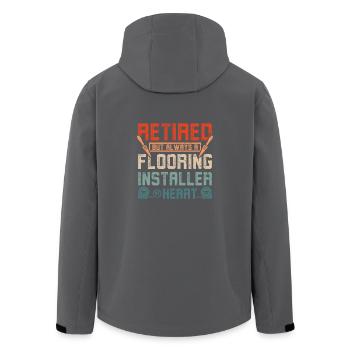 Retired but always a flooring installer - Recycelte Männer Softshell-Jacke von Stanley/Stella - Anthrazit - Hinten - AI Model Male 185 light (185cm)