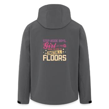 let this girl show you how to install floors - Recycelte Männer Softshell-Jacke von Stanley/Stella - Anthrazit - Hinten - AI Model Male 185 light (185cm)