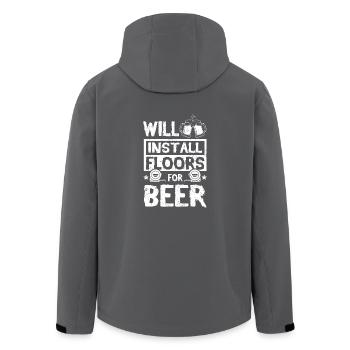 Will install floors for beer - Recycelte Männer Softshell-Jacke von Stanley/Stella - Anthrazit - Hinten - AI Model Male 185 light (185cm)
