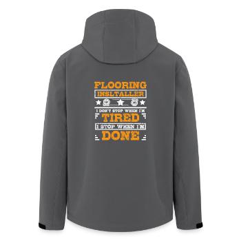 Flooring installer I stop when I'm done - Recycelte Männer Softshell-Jacke von Stanley/Stella - Anthrazit - Hinten - AI Model Male 185 light (185cm)