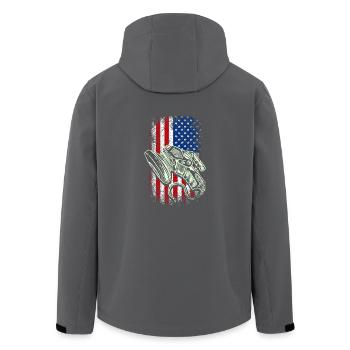 Usa american flag flooring installer 4th of july - Recycelte Männer Softshell-Jacke von Stanley/Stella - Anthrazit - Hinten - AI Model Male 185 light (185cm)