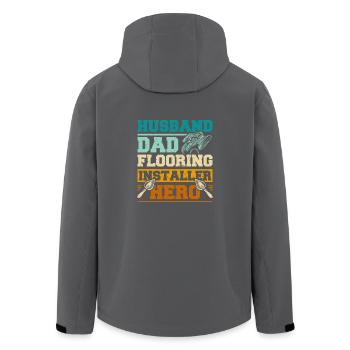Husband dad flooring installer hero - Recycelte Männer Softshell-Jacke von Stanley/Stella - Anthrazit - Hinten - AI Model Male 185 light (185cm)