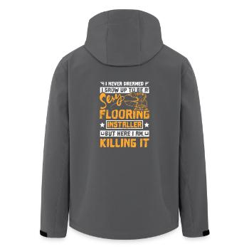 Sexy flooring installer - Recycelte Männer Softshell-Jacke von Stanley/Stella - Anthrazit - Hinten - AI Model Male 185 light (185cm)