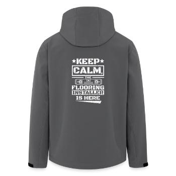 Keep calm the flooring installer is here - Recycelte Männer Softshell-Jacke von Stanley/Stella - Anthrazit - Hinten - AI Model Male 185 light (185cm)