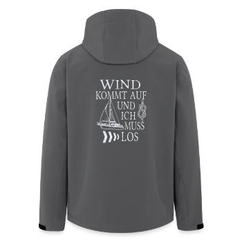 Segelboot im wind segeln - Recycelte Männer Softshell-Jacke von Stanley/Stella - Anthrazit - Hinten - AI Model Male 185 light (185cm)