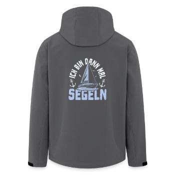 Ich bin dann mal segeln - Recycelte Männer Softshell-Jacke von Stanley/Stella - Anthrazit - Hinten - AI Model Male 185 light (185cm)