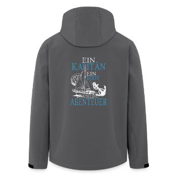 Ein kapitän ein boot viele abenteuer - Recycelte Männer Softshell-Jacke von Stanley/Stella - Anthrazit - Hinten - AI Model Male 185 light (185cm)