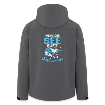 Wenn der See ruft muss ich los tauchen - Recycelte Männer Softshell-Jacke von Stanley/Stella - Anthrazit - Hinten - AI Model Male 185 light (185cm)