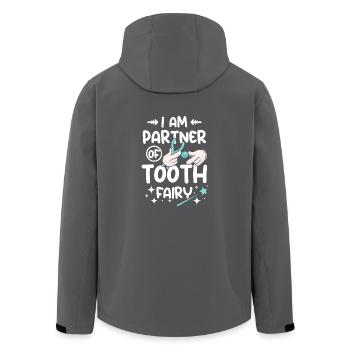 I am partner of tooth fairy - Recycelte Männer Softshell-Jacke von Stanley/Stella - Anthrazit - Hinten - AI Model Male 185 light (185cm)
