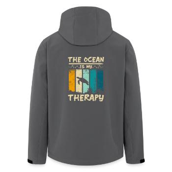 The ocean is my therapy - Recycelte Männer Softshell-Jacke von Stanley/Stella - Anthrazit - Hinten - AI Model Male 185 light (185cm)