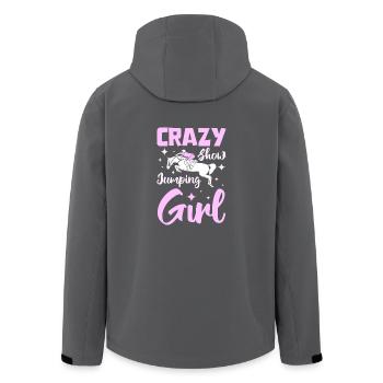 Crazy show jumping girl - Recycelte Männer Softshell-Jacke von Stanley/Stella - Anthrazit - Hinten - AI Model Male 185 light (185cm)