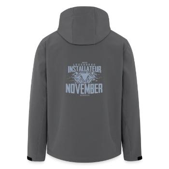 Installateur Geburtsmonat November Geburtstag - Recycelte Männer Softshell-Jacke von Stanley/Stella - Anthrazit - Hinten - AI Model Male 185 light (185cm)