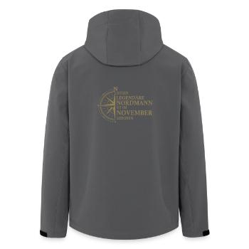 Nordisch Geburtstag November Nordsee - Recycelte Männer Softshell-Jacke von Stanley/Stella - Anthrazit - Hinten - AI Model Male 185 light (185cm)