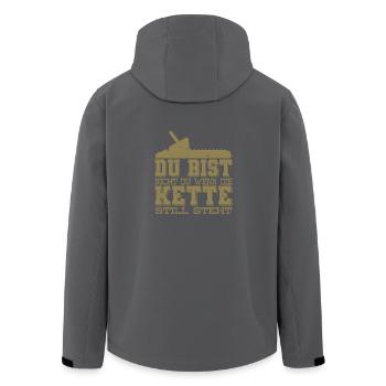 Du bist nicht Du wenn die Kette still steht - Recycelte Männer Softshell-Jacke von Stanley/Stella - Anthrazit - Hinten - AI Model Male 185 light (185cm)