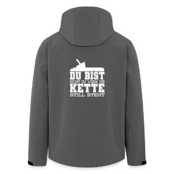 Du bist nicht Du wenn die Kette still steht - Recycelte Männer Softshell-Jacke von Stanley/Stella - Anthrazit - Hinten - AI Model Male 185 light (185cm)