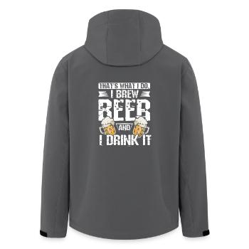 That's what I do I brew beer and I drink it - Recycelte Männer Softshell-Jacke von Stanley/Stella - Anthrazit - Hinten - AI Model Male 185 light (185cm)