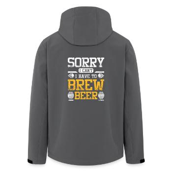 Sorry I can't I have to brew beer - Recycelte Männer Softshell-Jacke von Stanley/Stella - Anthrazit - Hinten - AI Model Male 185 light (185cm)
