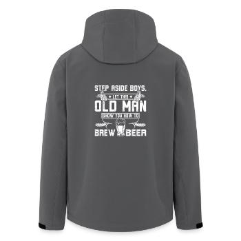 Old man show you how to brew beer - Recycelte Männer Softshell-Jacke von Stanley/Stella - Anthrazit - Hinten - AI Model Male 185 light (185cm)