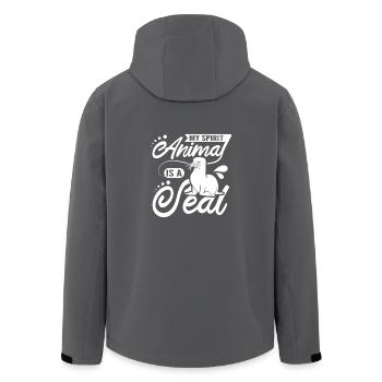 My spirit animal is a seals - Recycelte Männer Softshell-Jacke von Stanley/Stella - Anthrazit - Hinten - AI Model Male 185 light (185cm)