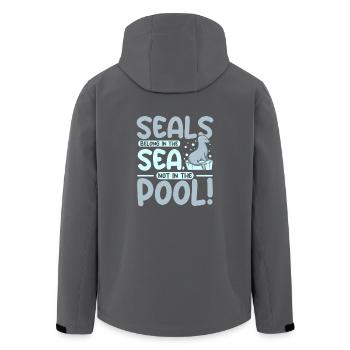 Seals belong in the sea not in the pool - Recycelte Männer Softshell-Jacke von Stanley/Stella - Anthrazit - Hinten - AI Model Male 185 light (185cm)