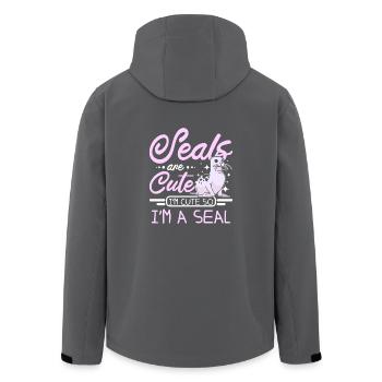 Seals are cute I'm cute so I'm a seal - Recycelte Männer Softshell-Jacke von Stanley/Stella - Anthrazit - Hinten - AI Model Male 185 light (185cm)