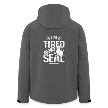 I'm tired like a seal - Recycelte Männer Softshell-Jacke von Stanley/Stella - Anthrazit - Hinten - AI Model Male 185 light (185cm)