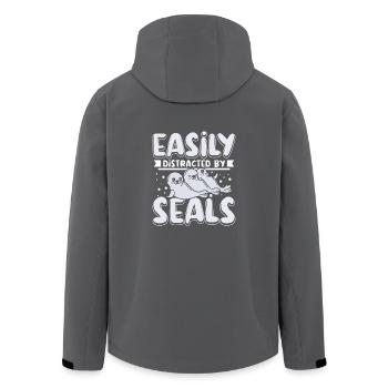 Easily distracted by seals - Recycelte Männer Softshell-Jacke von Stanley/Stella - Anthrazit - Hinten - AI Model Male 185 light (185cm)