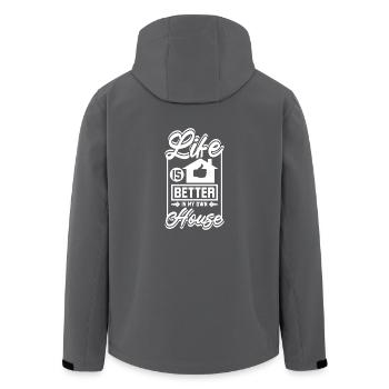 Life is better in my own house - Recycelte Männer Softshell-Jacke von Stanley/Stella - Anthrazit - Hinten - AI Model Male 185 light (185cm)
