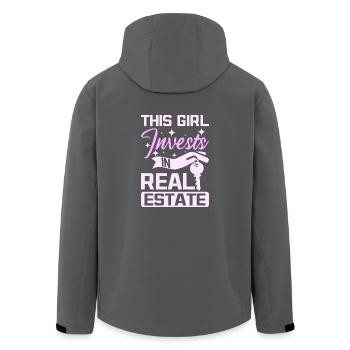 This girl Invests in real estate - Recycelte Männer Softshell-Jacke von Stanley/Stella - Anthrazit - Hinten - AI Model Male 185 light (185cm)