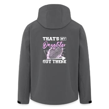 That's my daughter out there football children - Recycelte Männer Softshell-Jacke von Stanley/Stella - Anthrazit - Hinten - AI Model Male 185 light (185cm)