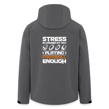 Stress is caused by not playing football enough - Recycelte Männer Softshell-Jacke von Stanley/Stella - Anthrazit - Hinten - AI Model Male 185 light (185cm)