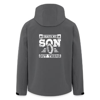 That's my son out there football children - Recycelte Männer Softshell-Jacke von Stanley/Stella - Anthrazit - Hinten - AI Model Male 185 light (185cm)