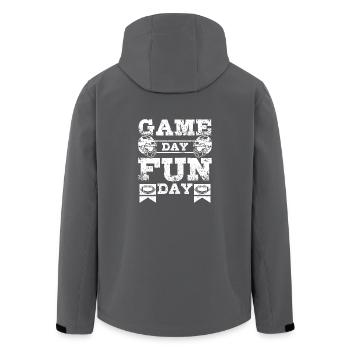 Game day fun day american football - Recycelte Männer Softshell-Jacke von Stanley/Stella - Anthrazit - Hinten - AI Model Male 185 light (185cm)