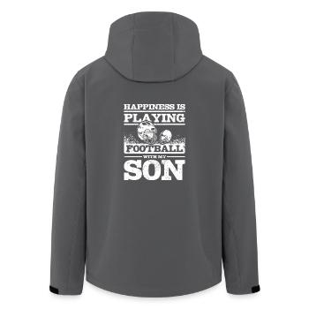 Happiness is paying football with my son - Recycelte Männer Softshell-Jacke von Stanley/Stella - Anthrazit - Hinten - AI Model Male 185 light (185cm)