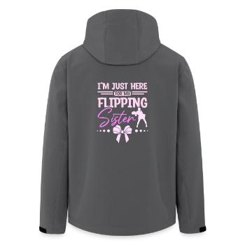 I'm just here for my flipping cheer sister - Recycelte Männer Softshell-Jacke von Stanley/Stella - Anthrazit - Hinten - AI Model Male 185 light (185cm)