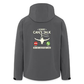 Sorry Can't Talk I'm On Another Line zipline - Recycelte Männer Softshell-Jacke von Stanley/Stella - Anthrazit - Hinten - AI Model Male 185 light (185cm)