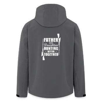 Father and daughter hunting better together - Recycelte Männer Softshell-Jacke von Stanley/Stella - Anthrazit - Hinten - AI Model Male 185 light (185cm)