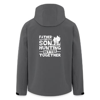 Father and son hunting better together - Recycelte Männer Softshell-Jacke von Stanley/Stella - Anthrazit - Hinten - AI Model Male 185 light (185cm)