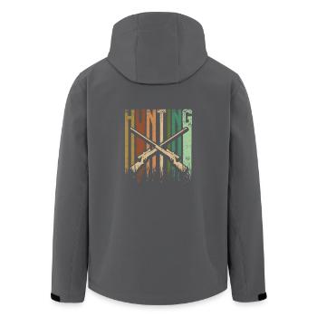 Retro Vintage Hunting Hunter - Recycelte Männer Softshell-Jacke von Stanley/Stella - Anthrazit - Hinten - AI Model Male 185 light (185cm)