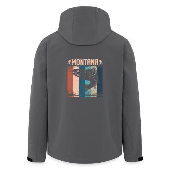 Retro vintage montana fly fishing - Recycelte Männer Softshell-Jacke von Stanley/Stella - Anthrazit - Hinten - AI Model Male 185 light (185cm)